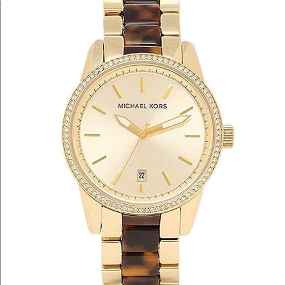 Womens Tortoise And Gold Michael Kors 